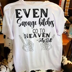 Even Savage Jelly Roll T-Shirt Short Sleeve Funny Graphic Tee